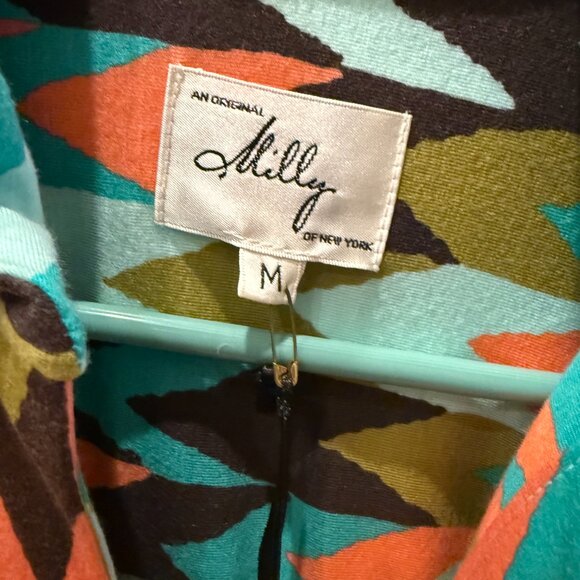 Milly Southwestern Print Shirtdress, belted, SZ M; NWT - Picture 7 of 8